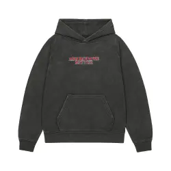 MELBOURNE BITTER SPELLOUT EMBROIDERED VINTAGE BLACK HOODIE