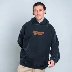 VICTORIA BITTER SPELLOUT EMBROIDERED VINTAGE BLACK HOODIE