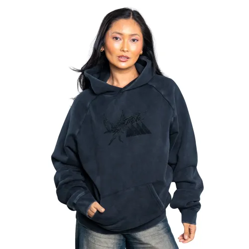 TRIPLE M BLACKOUT EDITION EMBROIDERED VINTAGE BLACK HOODIE