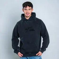 TRIPLE M BLACKOUT EDITION EMBROIDERED VINTAGE BLACK HOODIE