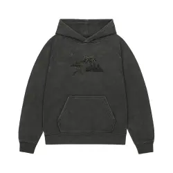 TRIPLE M BLACKOUT EDITION EMBROIDERED VINTAGE BLACK HOODIE