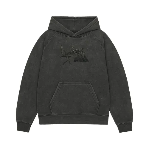 TRIPLE M BLACKOUT EDITION EMBROIDERED VINTAGE BLACK HOODIE