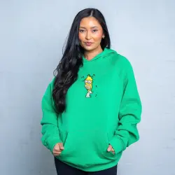 HEDGES EMBROIDERED GREEN HOODIE