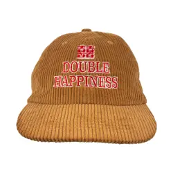 DOUBLE HAPPINESS BROWN CORD HAT