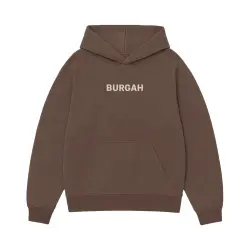 BURGAH EMBROIDERED DARK BROWN HOODIE