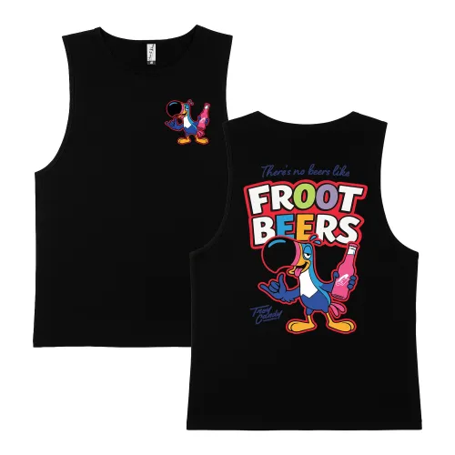 FROOT BEERS FRONT & BACK BLACK TANK FROOT BEERS FRONT & BACK BLACK TANK