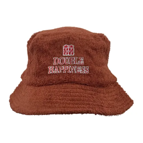 DOUBLE HAPPINESS BROWN TERRY TOWEL BUCKET HAT