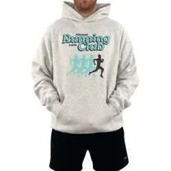 ALWAYS RUNNING LATE CLUB WHITE MARLE HOODIE