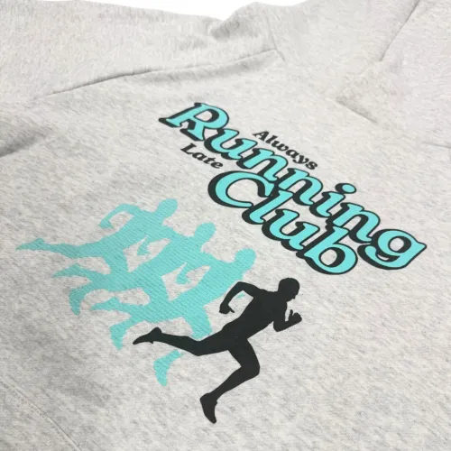 ALWAYS RUNNING LATE CLUB WHITE MARLE HOODIE