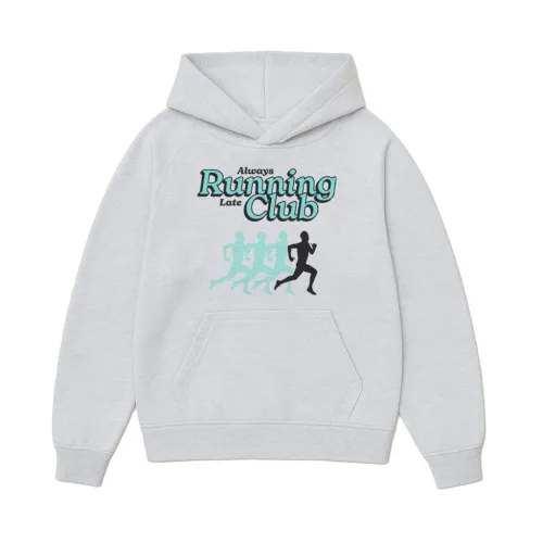 ALWAYS RUNNING LATE CLUB WHITE MARLE HOODIE