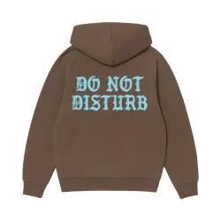 DO NOT DISTURB DARK BROWN HOODIE BACK PRINT ONLY