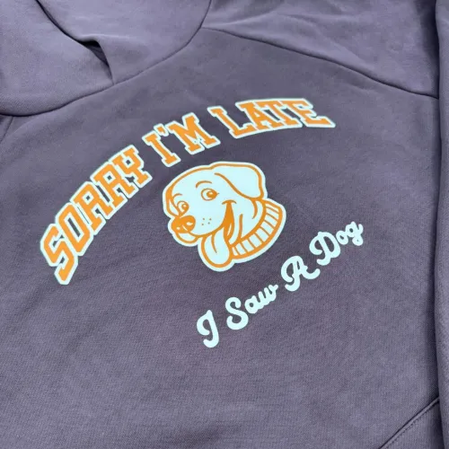 SORRY I'M LATE DARK BROWN HOODIE