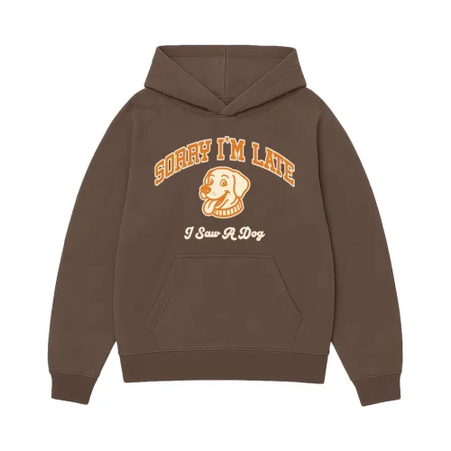SORRY I'M LATE DARK BROWN HOODIE