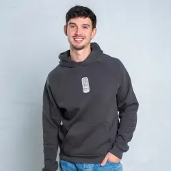 GRAPHITE EMBROIDERY WHITE MONSTER PATCH HOODIE