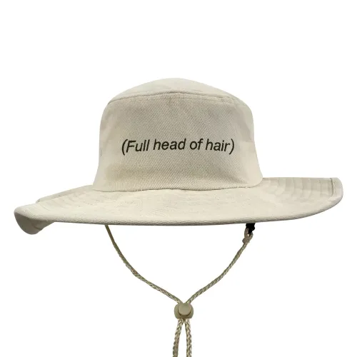 FULL HEAD OF HAIR NATURAL WIDE BRIM HAT