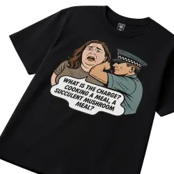 BLACK SUCCULENT MUSHROOM MEAL TEE