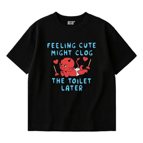 FEELING CUTE BLACK TEE