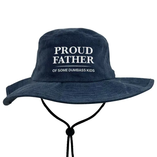 PROUD FATHER NAVY STONEWASHED WIDE BRIM HAT