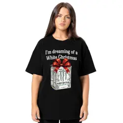 DREAMING OF A WHITE CHRISTMAS BLACK TEE