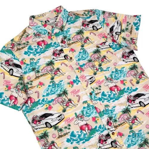 TROY CANDY SANTA CHRISTMAS BUTTON UP SHIRT