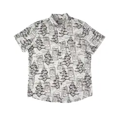WHITE MONSTER CHRISTMAS BUTTON UP SHIRT PRE ORDER