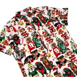 SANTA PAWS BUTTON UP SHIRT PRE ORDER