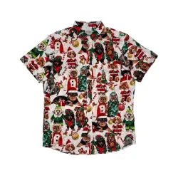 SANTA PAWS BUTTON UP SHIRT PRE ORDER