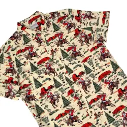 WESTERN SANTA CHRISTMAS BUTTON UP SHIRT PRE ORDER