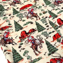 WESTERN SANTA CHRISTMAS BUTTON UP SHIRT PRE ORDER