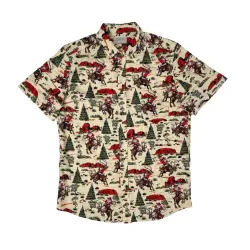 WESTERN SANTA CHRISTMAS BUTTON UP SHIRT PRE ORDER