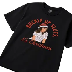 BUCKLE UP JA'MIE XMAS BLACK TEE