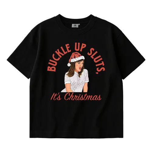BUCKLE UP JA'MIE XMAS BLACK TEE