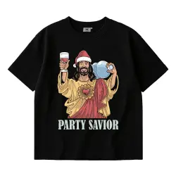 PARTY SAVIOUR BLACK TEE