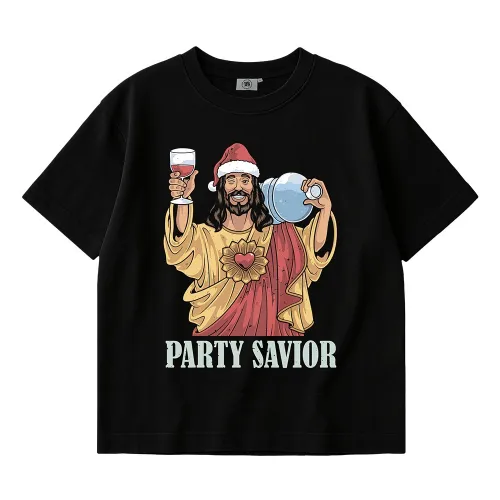 PARTY SAVIOUR BLACK TEE