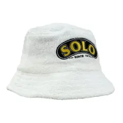 WHITE SOLO TERRY TOWEL BUCKET HAT