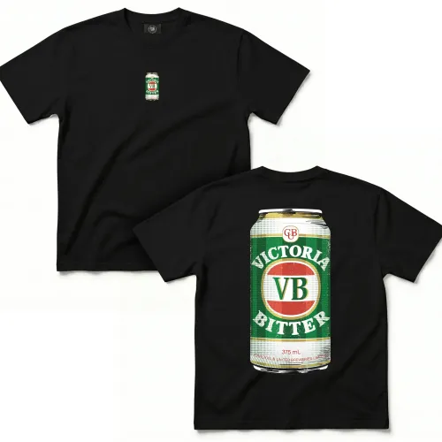 1980'S VB CAN FRONT & BACK BLACK TEE