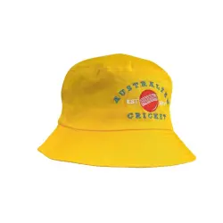 AUSTRALIAN CRICKET YELLOW COTTON TWILL BUCKET HAT