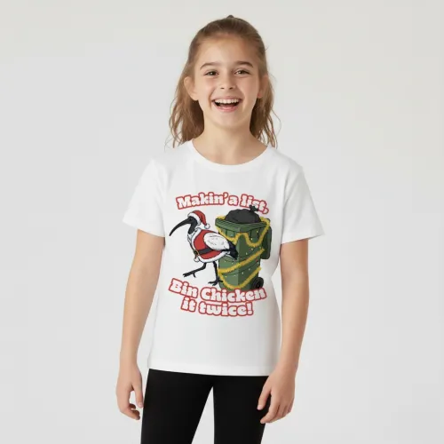 KIDS BIN CHICKEN IT TWICE WHITE TEE