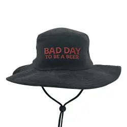 STONEWASHED BLACK BAD DAY TO BE A BEER WIDE BRIM HAT