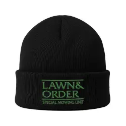 LAWN AND ORDER BLACK BEANIE
