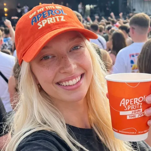 OFF MY TITS ON APEROL ORANGE ENZYME WASHED DAD HAT