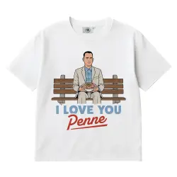 I LOVE YOU PENNE WHITE TEE