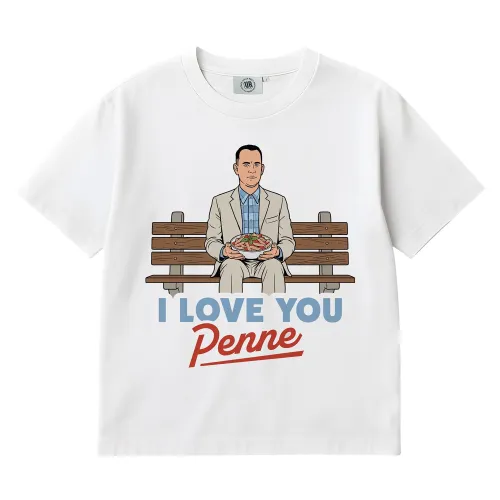 I LOVE YOU PENNE WHITE TEE