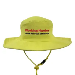 WORKING HARDER HI VIS WIDE BRIM HAT