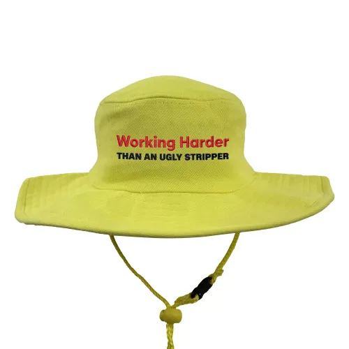 WORKING HARDER HI VIS WIDE BRIM HAT