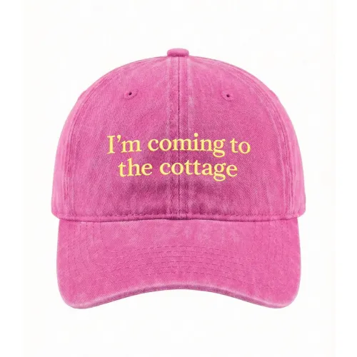 I'M COMING TO THE COTTAGE PINK WASHED DAD HAT