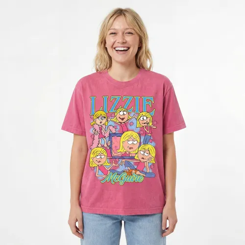 VINTAGE PINK CARTOON LIZZIE T-SHIRT
