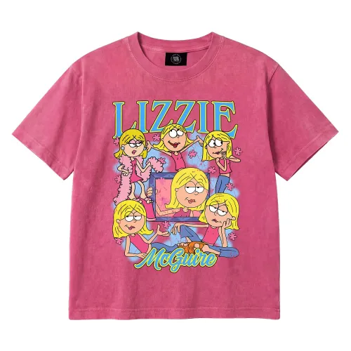 VINTAGE PINK CARTOON LIZZIE T-SHIRT