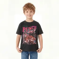 KIDS PUNCH MACAQUE VINTAGE BLACK T-SHIRT