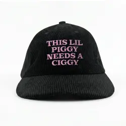 LIL PIGGY NEEDS A CIGGY BLACK CORD HAT